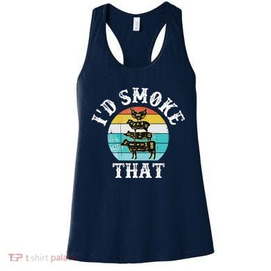 Funny Retro BBQ Party Smoker Chef I'd Smoke That Women's Tank Top