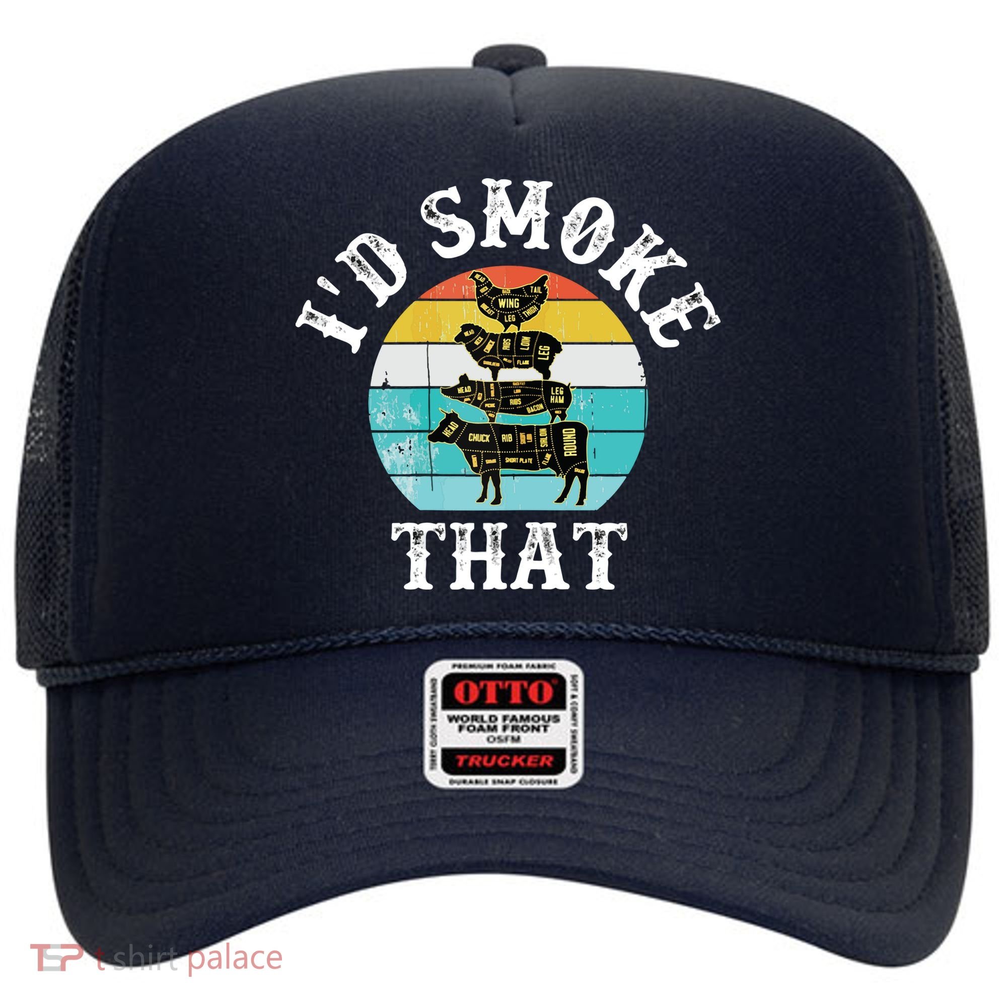 Funny Retro BBQ Party Smoker Chef I'd Smoke That Hat