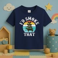 Funny Retro BBQ Party Smoker Chef I'd Smoke That Toddler T-Shirt thumb 3