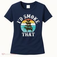 Funny Retro BBQ Party Smoker Chef I'd Smoke That Women's T-Shirt thumb 0