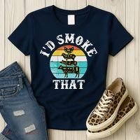 Funny Retro BBQ Party Smoker Chef I'd Smoke That Women's T-Shirt thumb 3