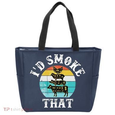 Funny Retro BBQ Party Smoker Chef I'd Smoke That Tote Bag