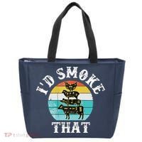 Funny Retro BBQ Party Smoker Chef I'd Smoke That Tote Bag thumb 0