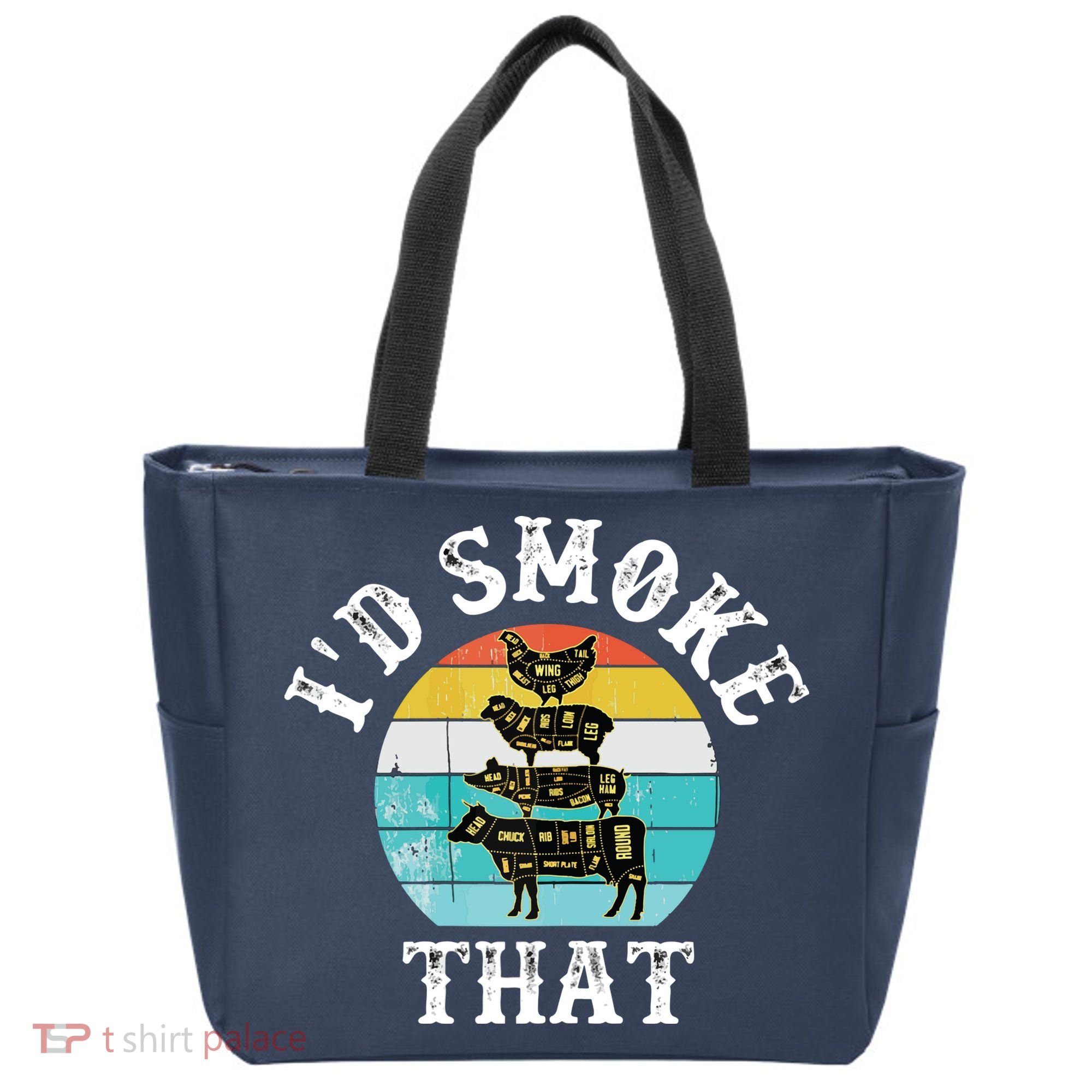 Funny Retro BBQ Party Smoker Chef I'd Smoke That Tote Bag