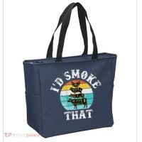 Funny Retro BBQ Party Smoker Chef I'd Smoke That Tote Bag thumb 2