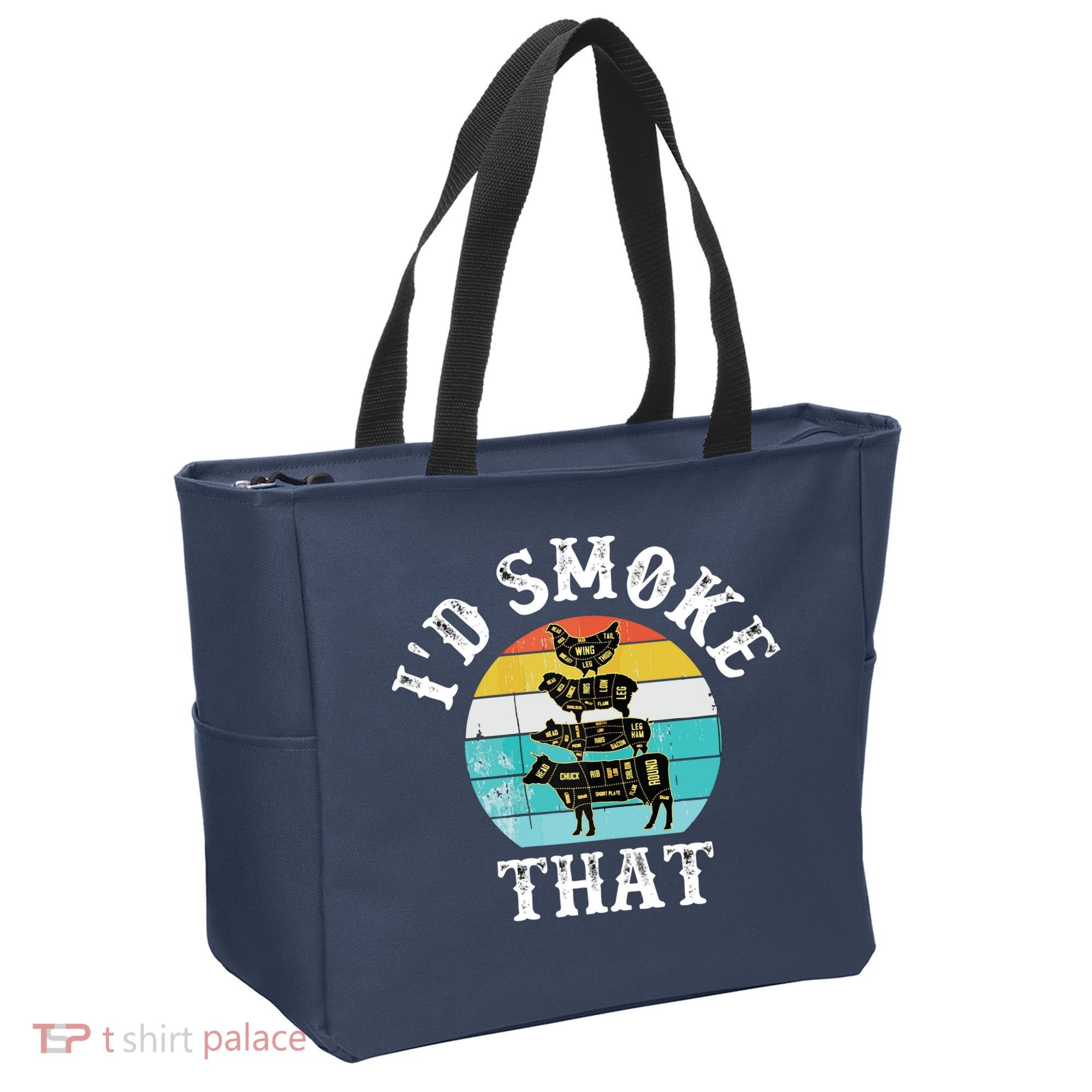 Funny Retro BBQ Party Smoker Chef I'd Smoke That Tote Bag