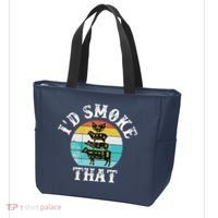 Funny Retro BBQ Party Smoker Chef I'd Smoke That Tote Bag thumb 3