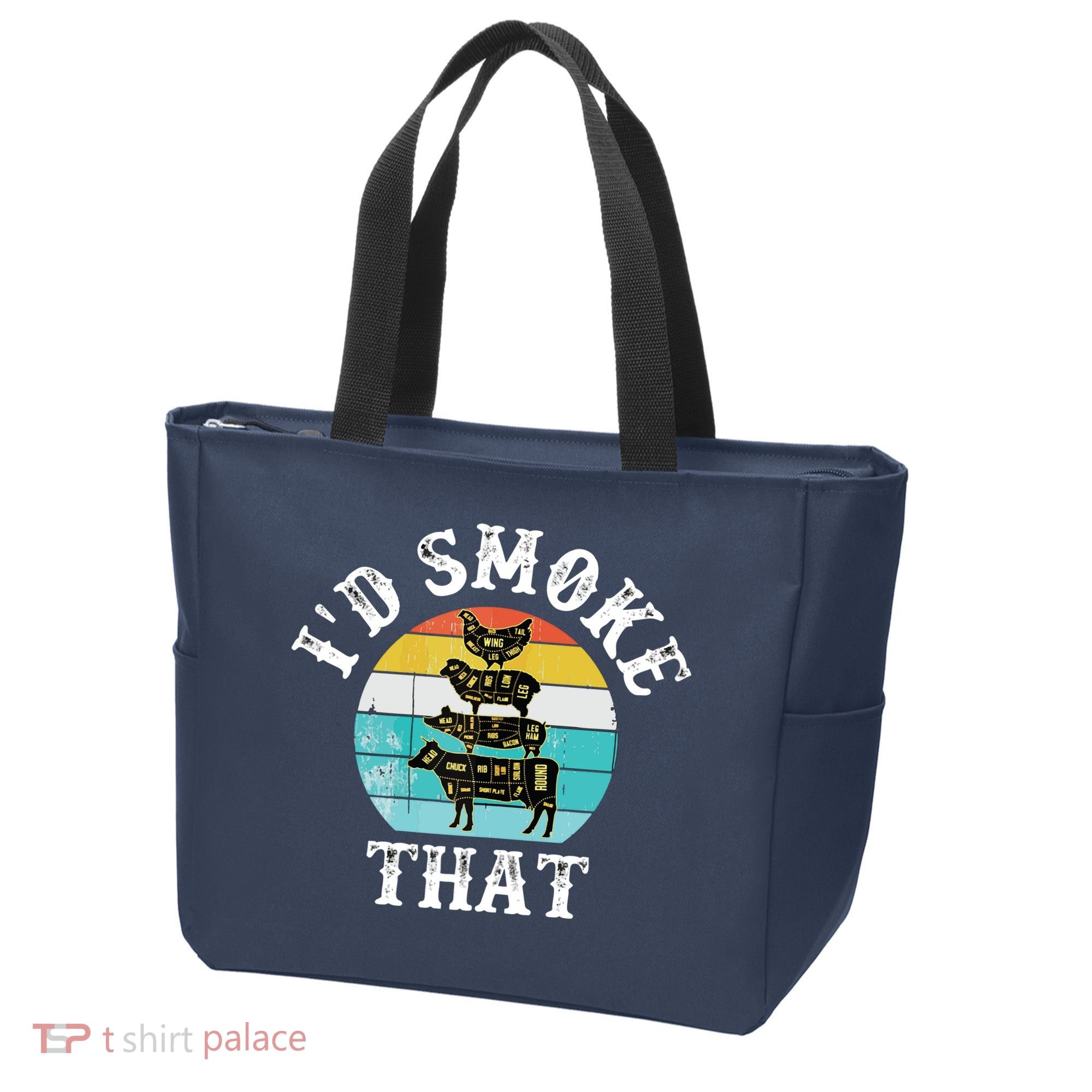 Funny Retro BBQ Party Smoker Chef I'd Smoke That Tote Bag