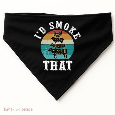 Funny Retro Bbq Party Smoker Chef Dad Gift ID Smoke That USA-Made Doggie Bandana
