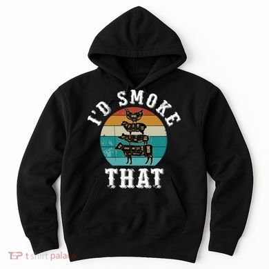 Funny Retro Bbq Party Smoker Chef Dad Gift ID Smoke That Hoodie