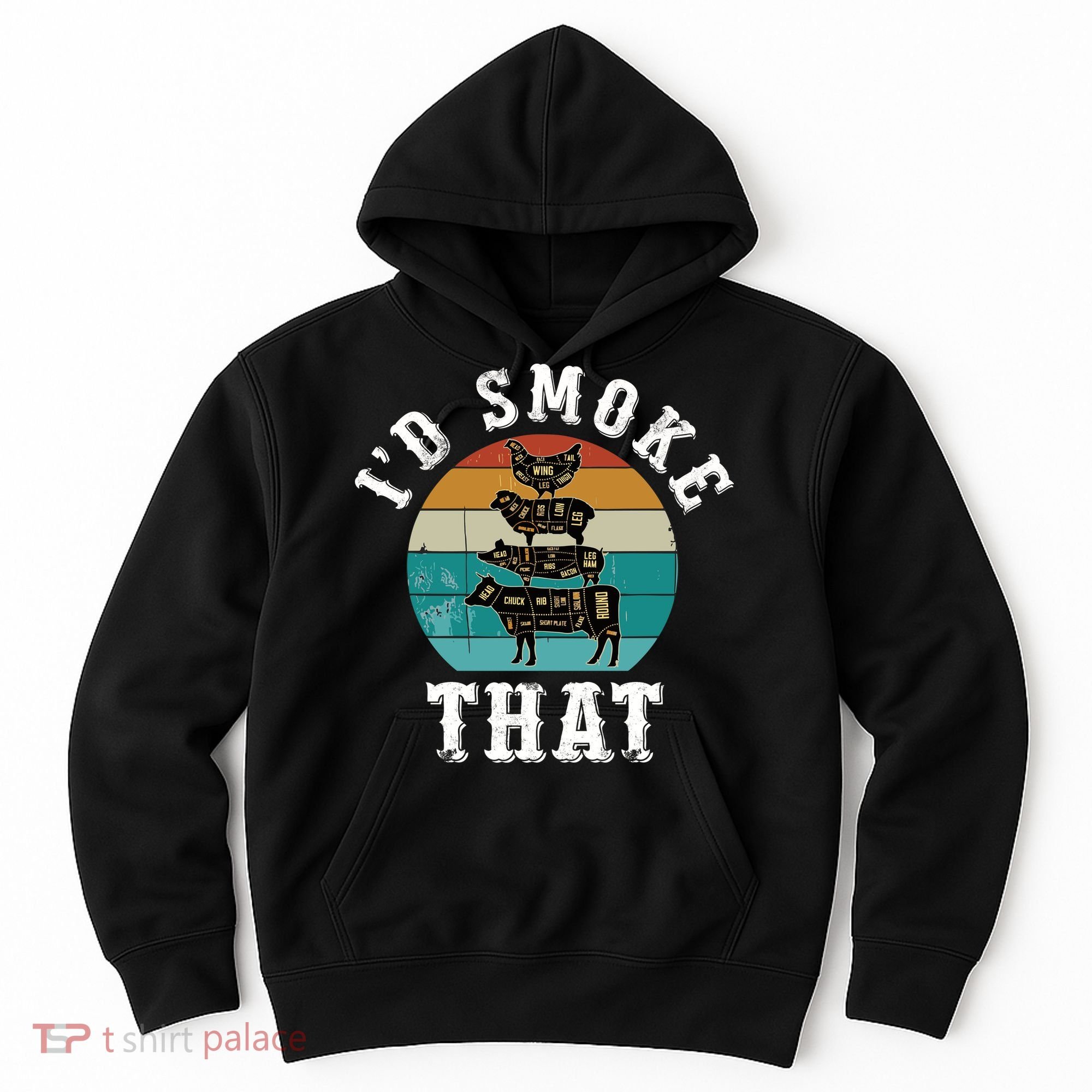 Funny Retro Bbq Party Smoker Chef Dad Gift ID Smoke That Hoodie