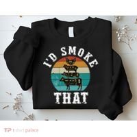 Funny Retro Bbq Party Smoker Chef Dad Gift ID Smoke That Sweatshirt thumb 2