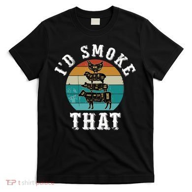 Funny Retro Bbq Party Smoker Chef Dad Gift ID Smoke That T-Shirt
