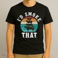 Funny Retro Bbq Party Smoker Chef Dad Gift ID Smoke That T-Shirt thumb 3