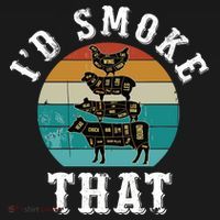 Funny Retro Bbq Party Smoker Chef Dad Gift ID Smoke That T-Shirt thumb 7
