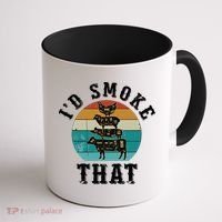 Funny Retro Bbq Party Smoker Chef Dad Gift ID Smoke That Coffee Mug thumb 1