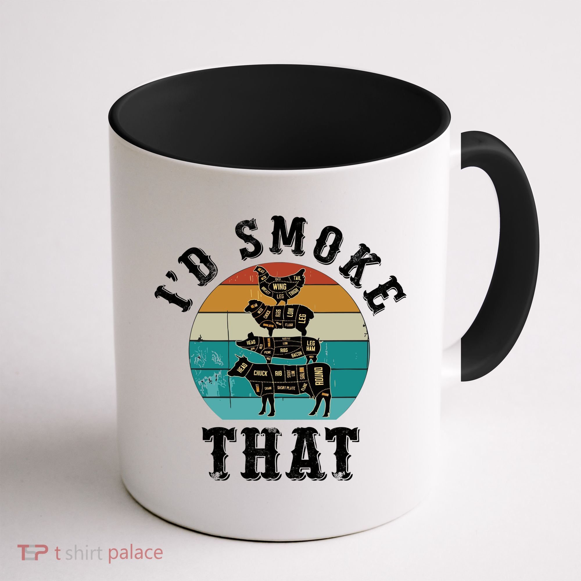 Funny Retro Bbq Party Smoker Chef Dad Gift ID Smoke That Coffee Mug