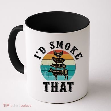Funny Retro Bbq Party Smoker Chef Dad Gift ID Smoke That Coffee Mug