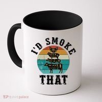 Funny Retro Bbq Party Smoker Chef Dad Gift ID Smoke That Coffee Mug thumb 0