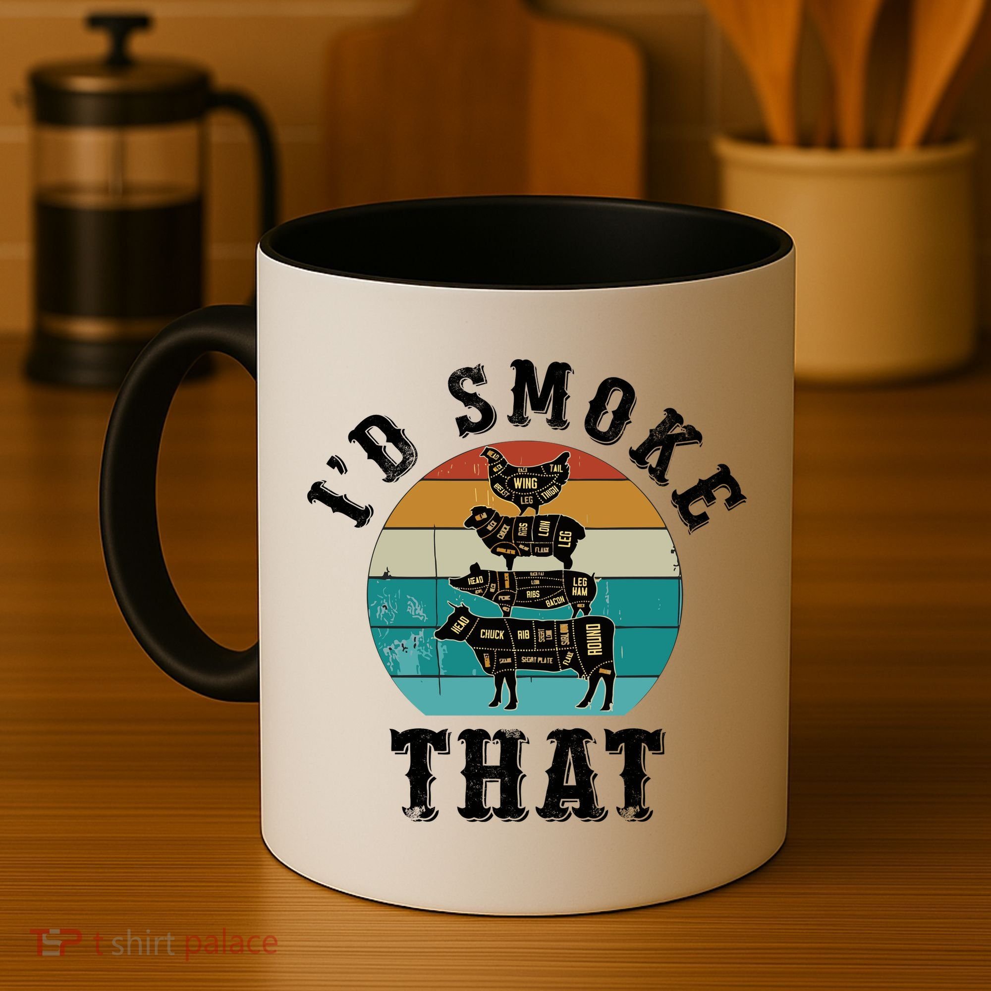 Funny Retro Bbq Party Smoker Chef Dad Gift ID Smoke That Coffee Mug