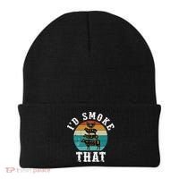 Funny Retro Bbq Party Smoker Chef Dad Gift ID Smoke That Beanie thumb 0