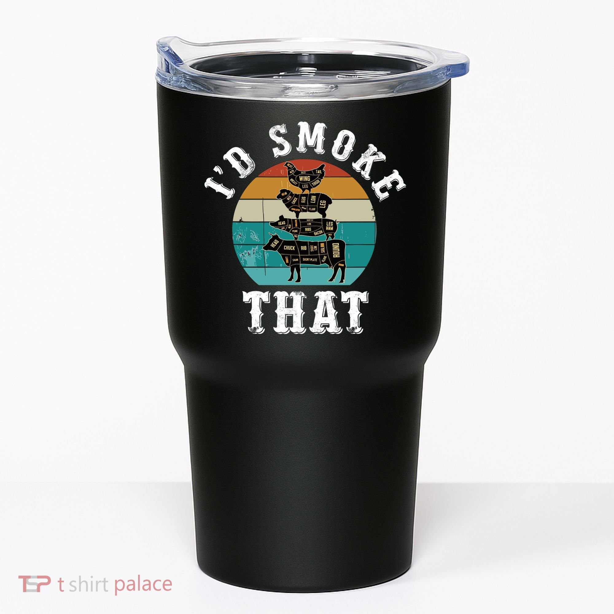 Funny Retro Bbq Party Smoker Chef Dad Gift ID Smoke That Tumbler