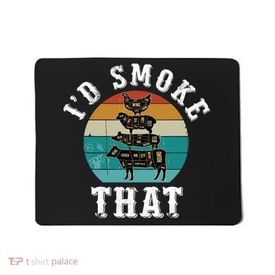 Funny Retro Bbq Party Smoker Chef Dad Gift ID Smoke That Mousepad