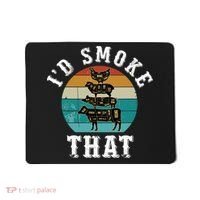 Funny Retro Bbq Party Smoker Chef Dad Gift ID Smoke That Mousepad thumb 0