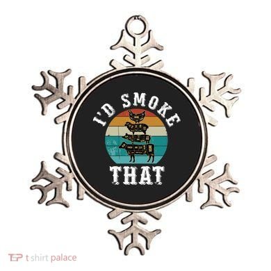 Funny Retro Bbq Party Smoker Chef Dad Gift ID Smoke That Ornament