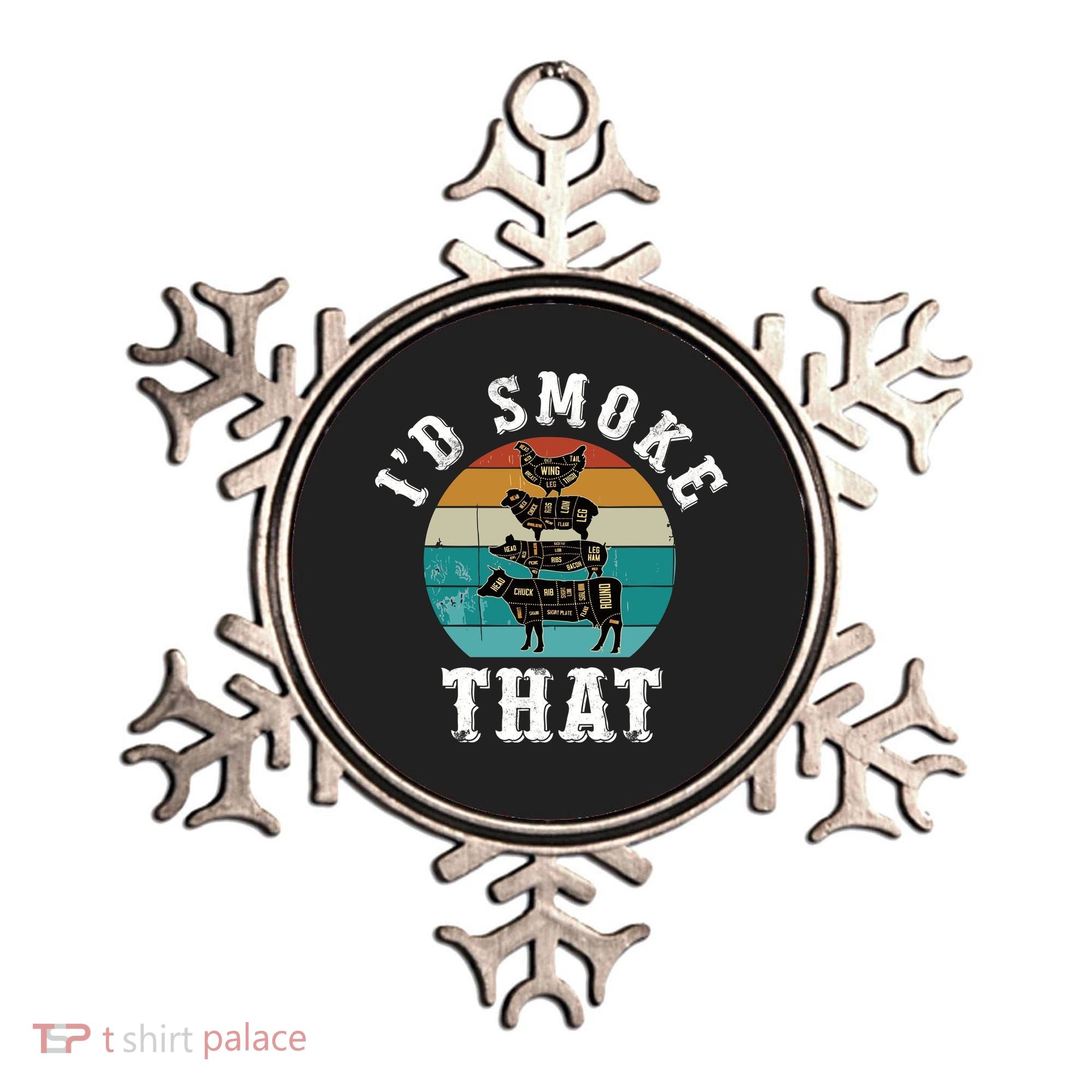 Funny Retro Bbq Party Smoker Chef Dad Gift ID Smoke That Ornament