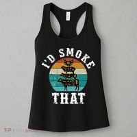 Funny Retro Bbq Party Smoker Chef Dad Gift ID Smoke That Women's Tank Top thumb 3