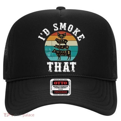 Funny Retro Bbq Party Smoker Chef Dad Gift ID Smoke That Hat