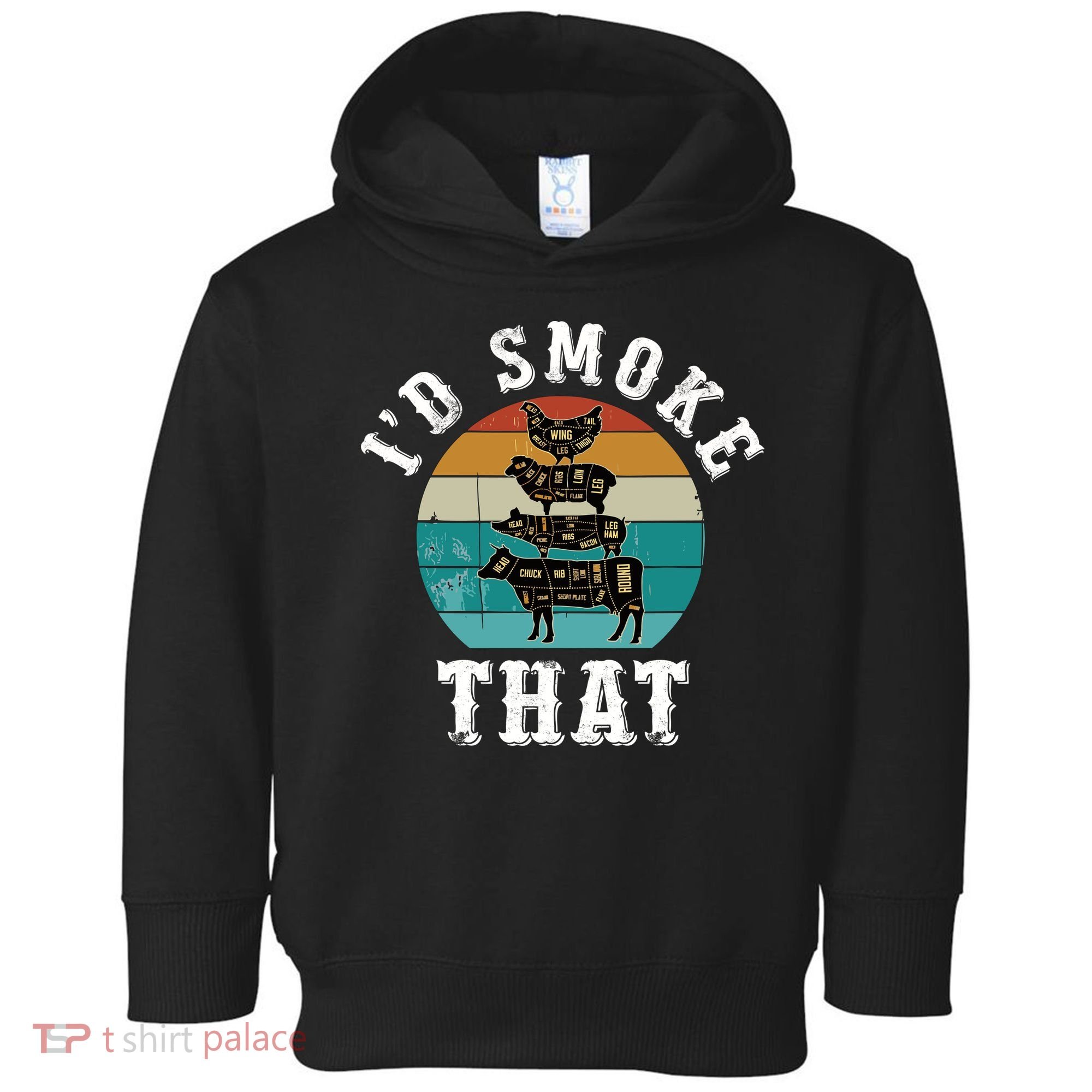 Funny Retro Bbq Party Smoker Chef Dad Gift ID Smoke That Toddler Hoodie
