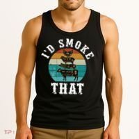 Funny Retro Bbq Party Smoker Chef Dad Gift ID Smoke That Tank Top thumb 3