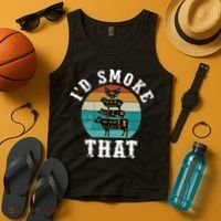 Funny Retro Bbq Party Smoker Chef Dad Gift ID Smoke That Tank Top thumb 4
