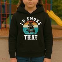 Funny Retro Bbq Party Smoker Chef Dad Gift ID Smoke That Kids Hoodie thumb 3