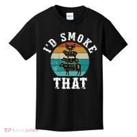 Funny Retro Bbq Party Smoker Chef Dad Gift ID Smoke That Kids T-Shirt thumb 0
