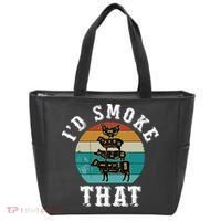 Funny Retro Bbq Party Smoker Chef Dad Gift ID Smoke That Tote Bag thumb 0