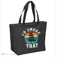 Funny Retro Bbq Party Smoker Chef Dad Gift ID Smoke That Tote Bag thumb 2