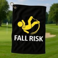 Fall Risk Balance Issues Funny Fall Risk Golf Towel thumb 1