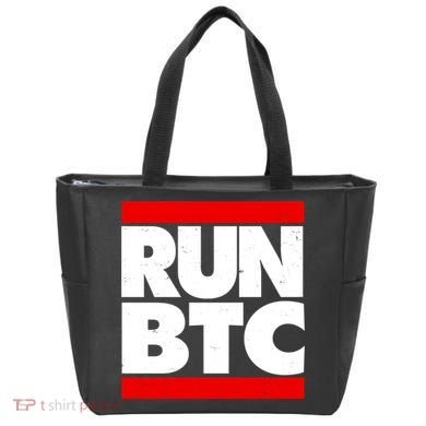 Funny Run BTC Bitcoin Logo Tote Bag