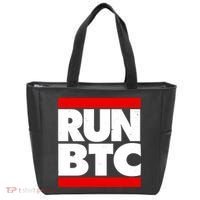 Funny Run BTC Bitcoin Logo Tote Bag thumb 0
