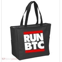 Funny Run BTC Bitcoin Logo Tote Bag thumb 2