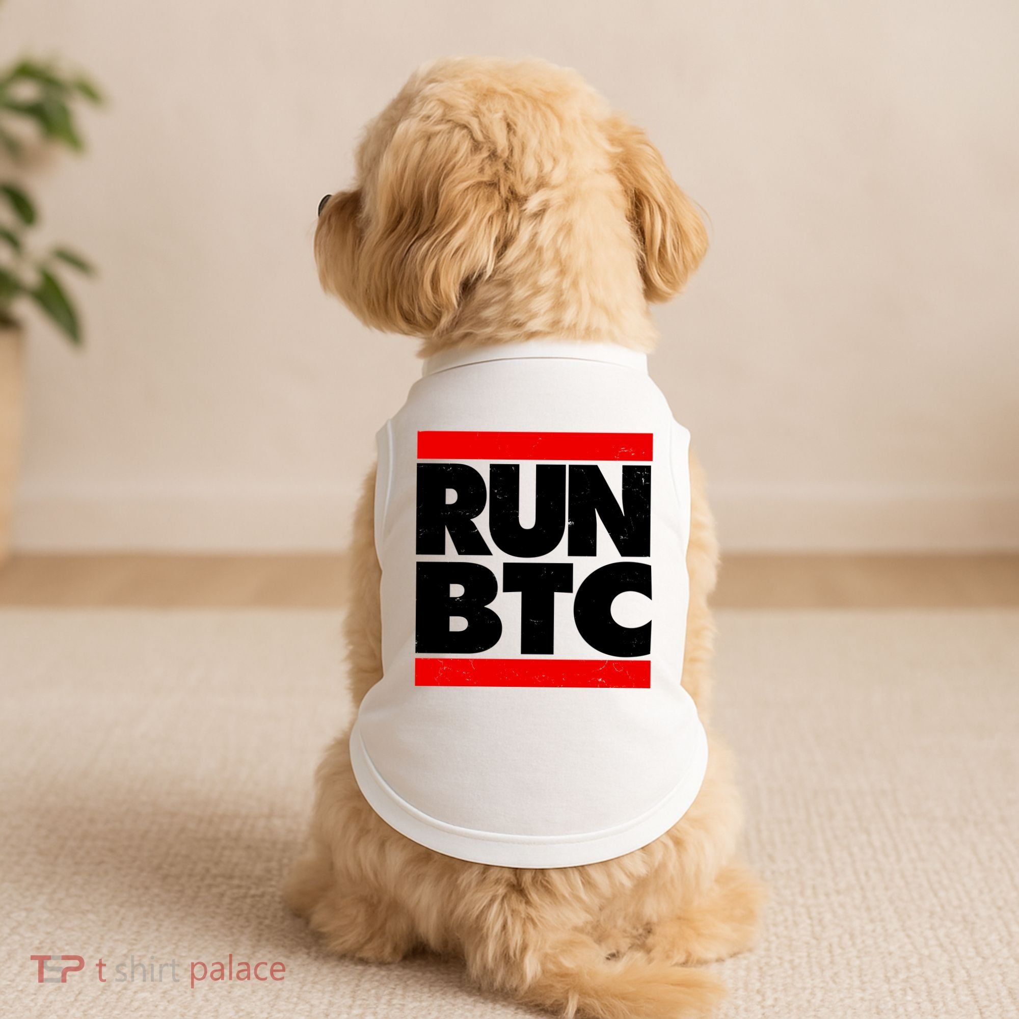 Funny Run BTC Bitcoin Logo Doggie Tank