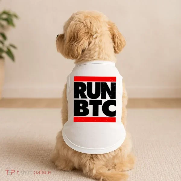 Funny Run BTC Bitcoin Logo Doggie Tank