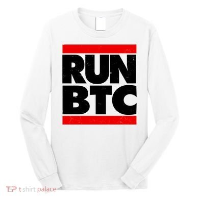 Funny Run BTC Bitcoin Logo Long Sleeve Shirt