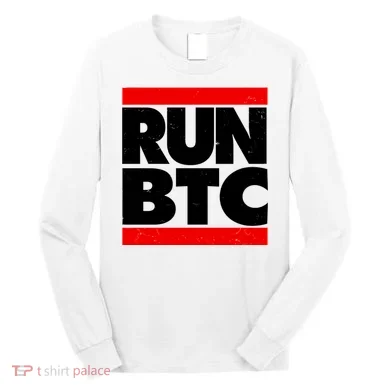 Funny Run BTC Bitcoin Logo Long Sleeve Shirt