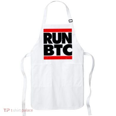 Funny Run BTC Bitcoin Logo Apron
