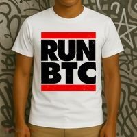 Funny Run BTC Bitcoin Logo T-Shirt thumb 3