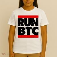 Funny Run BTC Bitcoin Logo T-Shirt thumb 4